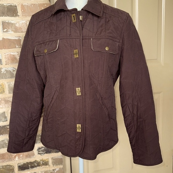 Chadwicks Jackets & Blazers - Chadwick’s Brown Barn Jacket Brown Quilted Soft Velour Fleece Lined Toggles Sz M